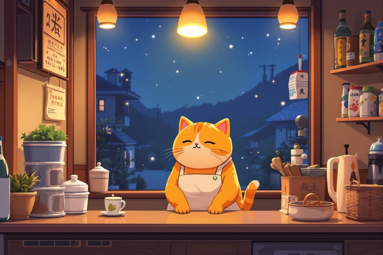 短剧网 - 深夜食堂·猫町篇 - 深夜疗愈动漫短剧封面